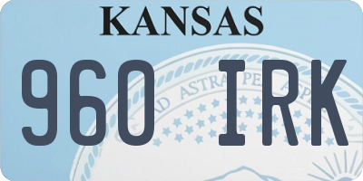 KS license plate 960IRK