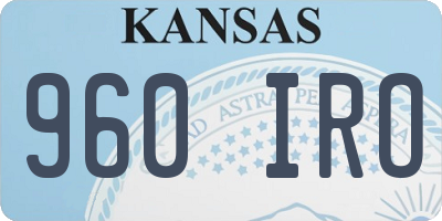 KS license plate 960IRO