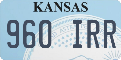 KS license plate 960IRR