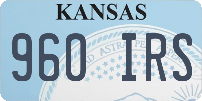 KS license plate 960IRS