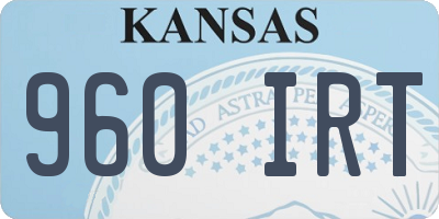 KS license plate 960IRT