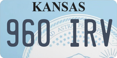 KS license plate 960IRV