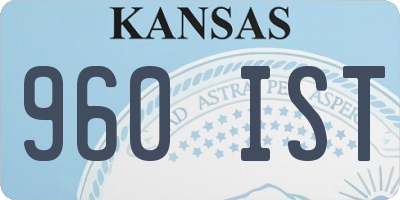KS license plate 960IST