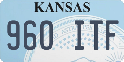 KS license plate 960ITF