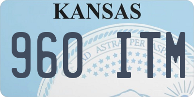 KS license plate 960ITM