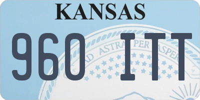 KS license plate 960ITT