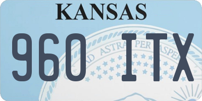 KS license plate 960ITX