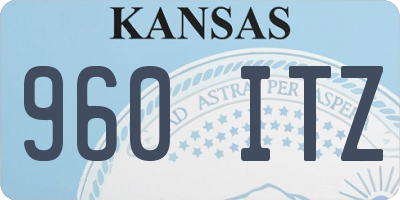 KS license plate 960ITZ