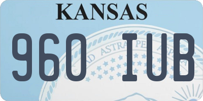 KS license plate 960IUB