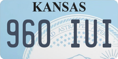 KS license plate 960IUI