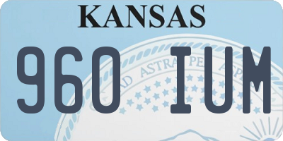 KS license plate 960IUM