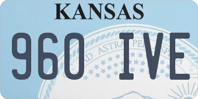 KS license plate 960IVE