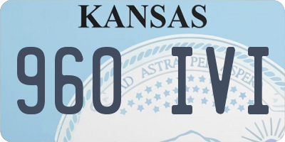 KS license plate 960IVI