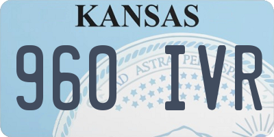 KS license plate 960IVR