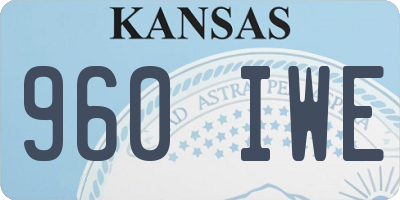 KS license plate 960IWE