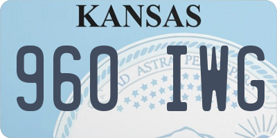 KS license plate 960IWG