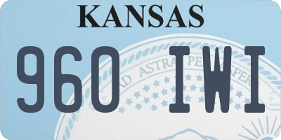 KS license plate 960IWI