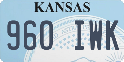 KS license plate 960IWK