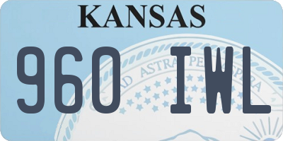 KS license plate 960IWL