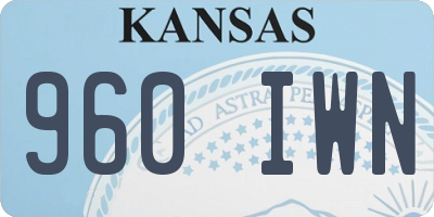 KS license plate 960IWN