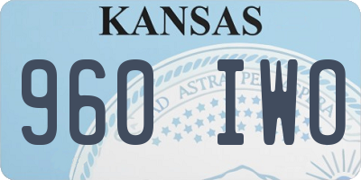 KS license plate 960IWO