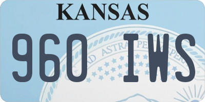 KS license plate 960IWS