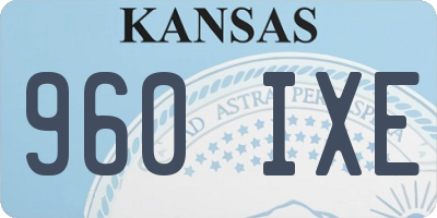 KS license plate 960IXE
