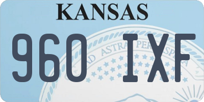 KS license plate 960IXF