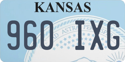 KS license plate 960IXG