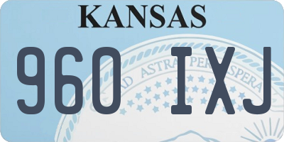 KS license plate 960IXJ