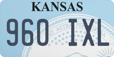 KS license plate 960IXL