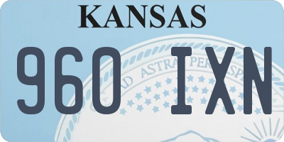 KS license plate 960IXN