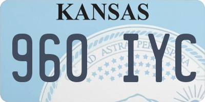 KS license plate 960IYC