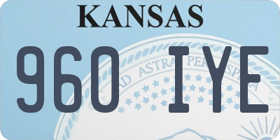 KS license plate 960IYE