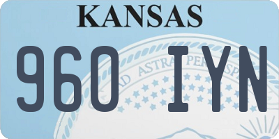 KS license plate 960IYN