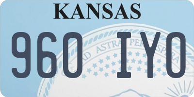 KS license plate 960IYO