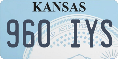 KS license plate 960IYS