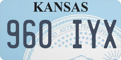 KS license plate 960IYX