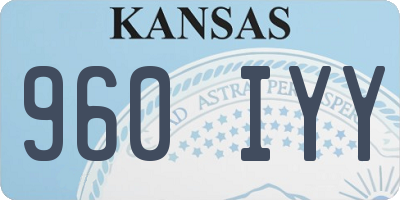 KS license plate 960IYY