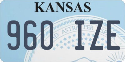 KS license plate 960IZE