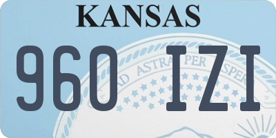 KS license plate 960IZI