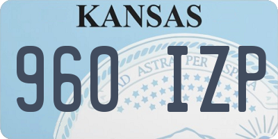 KS license plate 960IZP
