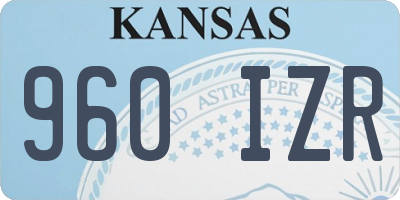 KS license plate 960IZR
