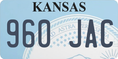 KS license plate 960JAC