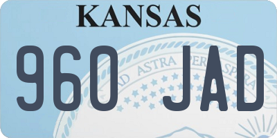 KS license plate 960JAD