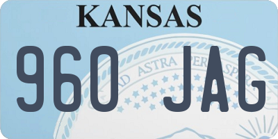 KS license plate 960JAG
