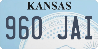 KS license plate 960JAI