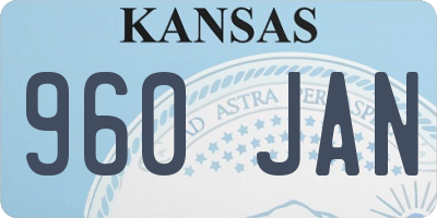 KS license plate 960JAN