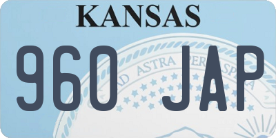 KS license plate 960JAP