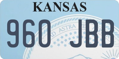 KS license plate 960JBB